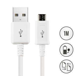 Cable de MicroUSB Premium para Samsung - Blanco