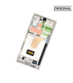 Pantalla para Samsung S23 Ultra / S918 Con Marco Crema / Plata / Beige (Original Service Pack)