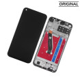 Screen For Huawei P40 Lite E (2020) / (ART-L28) (ART-L29) with Frame (Black) - Original -