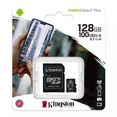 Kingston 128GB Ultra Micro SDHC UHS-I Memory Card with Adapter